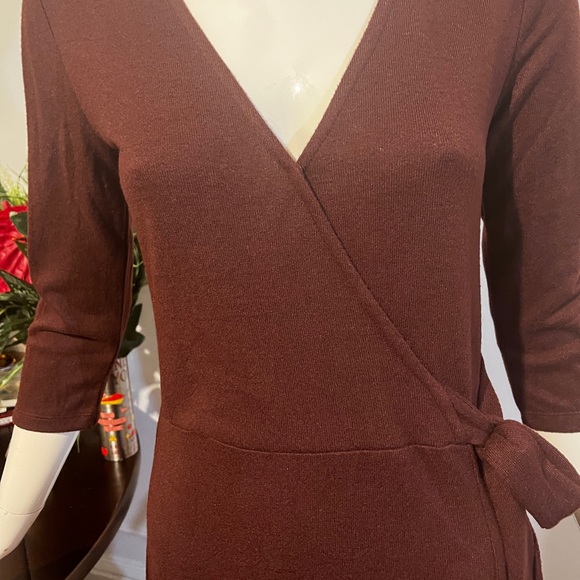 Sanctuary brown Wrap Sweater Dress NWOT - Picture 4 of 7